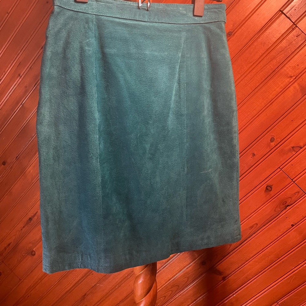Vintage Teal Suede Skirt